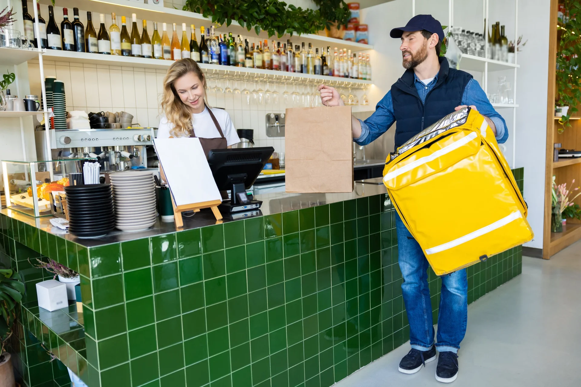 Entrega de pedidos en cafetería